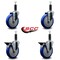 Service Caster 5'' Blue Poly Wheel Swivel 1'' Expanding Stem Caster Set 2 Brakes, 4PK SCC-EX20S514-PPUB-BLUE-2-PLB-2-1 - alternate 2